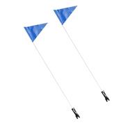 Didiseaon Drapeau de Sécurité Vélo Réfléchissant 190 CM Mât Réglable Lot de 2 Sets de Drapeaux Bleus pour Porte-Bagages Arrière Accessoires Cyclisme pour Remorques et Scooters