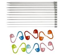 Didiseaon Ensemble D'aiguilles à Tricoter Couleur Aléatoire Kit Complet en Acier Inoxydable 61 Pièces Léger sans Bords Rugueux pour Débutants et Couturières