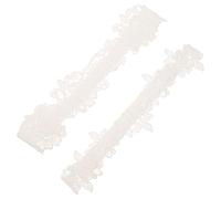 Didiseaon Ensemble de 2 Jarretières en Dentelle Blanche pour Mariage, Ceintures de Jambe avec Anneaux Élastiques, Accessoires pour Femmes en Cérémonie et Réception