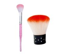 Didiseaon Ensemble De 2 Pinceaux À Poussière - Brosse À Cheveux Et Pinceau - Ensemble De Pinceaux De Maquillage - Compact Et Portable - Idéal Pour Les Filles