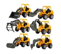 Didiseaon Ensemble de 6 Jouets d'Ingénierie en Plastique pour Garçon et Filles Excavatrices Éducatives Jouet de Voiture Inertielle Tout-Petits Activités Ludiques de Construction