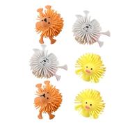 Didiseaon Ensemble de 6 Marionnettes à Doigts Animaux en TPR Souple à Presser Coloré pour Garçon et Filles Marionnettes Miniatures Ludiques pour Jeux Éducatifs et Couleur Couleur Aléatoire