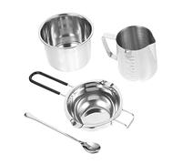 Didiseaon Ensemble De Pots à Fondre Cire En Acier Inoxydable 304 Manche Silicone Anti-brûlure, 4 Pièces, Usage Maison Et Artisanat, Noël Et Anniversaires, Ustensile Création Bougies Et Pâtisserie