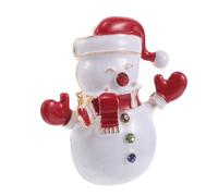 Didiseaon Épingle de Noël Bonhomme de Neige en Alliage Blanc, Accessoire Adorable et Polyvalent pour Pull et Manteau, Saison Hivernale Fêtes de Noël