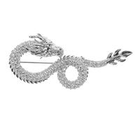 Didiseaon Épingle Dragon de Style Chinois en Métal Argenté, Résistante à L'usure Design Détaillé, pour Mariage ou Banquet Pendant L'année du Dragon