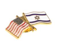 Didiseaon Épinglette Drapeau Américain et Israélien Badge National pour Célébrations et Collecte