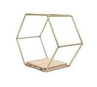 Didiseaon Étagère Murale Hexagonale Fer Forgé et Support Décoratif Suspendu pour Salon Chambre et Bureau Rangement Mural Gain de Place pour Plantes Grasses et Objets Décoratifs