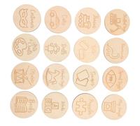 Didiseaon Étiquettes Rondes en Bois pour Jouets, 16 Pièces, Rangement Bébé | Petits Disques Ronds pour Boîte Jouets, Usage Maison et Maternelle, Simples, Créatifs, Délicats, Pratiques
