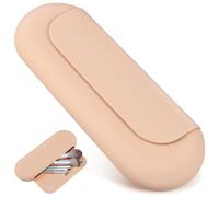 Didiseaon Étui de Maquillage en Silicone Porte-pinceaux de Maquillage Petit Format Fermeture Magnétique pour Voyage Troussé de Rangement Cosmétique Couleur Kaki Foncé