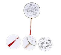 Didiseaon Éventail à Peindre Vierge 3Pcs pour Garçon et Filles Éventail Rond DIY en Soie et Jouets Éducatifs Activité Artistique pour Peinture Acrylique et Marqueur