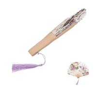 Didiseaon Éventail Pliant Style Chinois Vintage pour Femmes avec Pochette Tissu Éventail Main pour Mariage Danse et Décoration de Fête