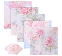 Didiseaon Feuilles de Papier Scrapbooking Décoratif à Motifs Naturels Papier pour Loisirs Créatifs DIY Format A4 50 Pièces pour Albums Photo Carnets et Journaux Intimes