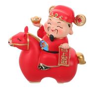 Didiseaon Figurine de Richesse Succès en Résine Rouge, Ornement de Cheval du Nouvel an Lunaire pour Bureau et Décoration Festive, Symbole Auspicious de Prospérité