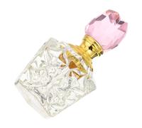 Didiseaon Flacon de Parfum Vide, Petit Flacon de Parfum en Cristal Artificiel, Bouchon Rose, Réutilisable, Base Stable, Décoration Vintage pour Coiffeuse de Salle de Bain et Intérieur