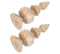 Didiseaon Fleurons Sculptés en Bois 2pcs pour Décoration Intérieure, Finition Lisse, Forme Boule Ronde, pour Escalier et Tête de Lit Style Classique