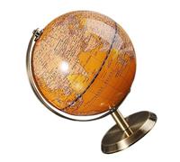Didiseaon Globe Terrestre Pédagogique Décoratif 14 CM Perlé Jaune avec Carte en Anglais Modèle Éducatif pour Bureau et Salle d'Étude Globe d'Apprentissage pour Étudiants et Maison