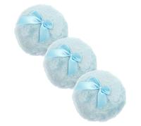 Didiseaon Houppettes à Poudre Forme Simple Ruban en Soie Toucher Délicat Lot de 3 en Peluche Douce pour Bébé pour Panier de Bain ou Salon