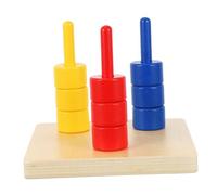 Didiseaon Jeu de Bois Empilable Couleurs Montessori Cognitif Intelligence pour Garçon Fille Disques Colorés à et Apprendre