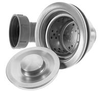 Didiseaon Kit D'assemblage Crépine Évier Cuisine en Acier Inoxydable Panier Égouttoir Amovible, Bouchon de Vidange et Récupérateur de Déchets, Compatible Siphon et Canalisation pour Évier