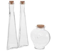 Didiseaon Kit de 3 Bouteilles Cœur en Verre pour Rituel du Sable Mariage | Transparentes, Forme Prismatique, pour DIY et Petits Objets, Lot Décoratif Adapté aux Cérémonies