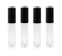 Didiseaon Kit de 4 Tubes de Rouge à Lèvres DIY en Plastique Noir de 8Ml, Portable et Pratique pour Organiser et Transporter le Gloss à Lèvres en Voyage