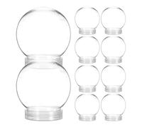 Didiseaon Kit De Boule À Neige Bricolage 10 Pièces Globe d'eau De Noël Clair Boule À Neige Vide en Plastique avec Bouchon Pot D'affichage Globe Remplissable pour Artisanat Décor