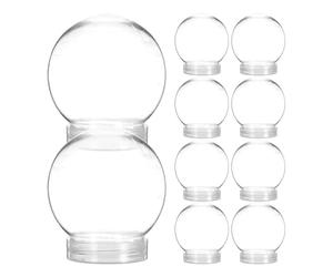 Didiseaon Kit De Boule À Neige Bricolage 10 Pièces Globe d'eau De Noël Clair Boule À Neige Vide en Plastique avec Bouchon Pot D'affichage Globe Remplissable pour Artisanat Décor