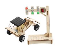 Didiseaon Kit De Projet Signal Solaire Modèle De Véhicule en Bois À Énergie Solaire pour Expérience Enseignement des Sciences Enfants Circulation Voiture Construction