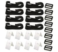 Didiseaon Kit de Sangles de Fixation Solaires pour Couverture de Piscine, Accessoires 24 Pièces Noirs pour Enrouleur, Matériel Robuste et Léger, Fixation Rapide et Solide Piscine Extérieure