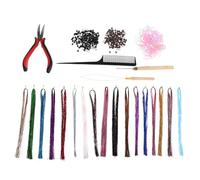 Didiseaon Kit d'Extensions de Cheveux à Paillettes 93 CM 17 Couleurs 8 Pièces Outils et Notice Mèches Résistantes à la Chaleur pour Fêtes Festivals et Usage Quotidien Accessoire