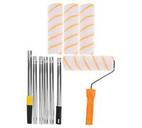 Didiseaon Kit Peinture avec Manche Acier Inoxydable Brosse à Peinture Portable avec Petits Manchons Ergonomique pour Murs Plafonds et Coins