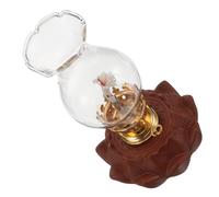 Didiseaon Lanterne de Lotus en Céramique Marron Design Élégant, Lampe à Huile D'intérieur Coupe-Vent pour Salle de Prière et Salon de Thé Facile à Entretenir