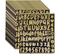 Didiseaon Lettres Autocollantes Dorées pour Boîte aux Lettres, Surface Miroir Auto-adhésive, 10 Feuilles, Résistantes la Déformation, pour Numéros Réfléchissants