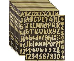 Didiseaon Lettres Autocollantes Dorées pour Boîte aux Lettres, Surface Miroir Auto-adhésive, 10 Feuilles, Résistantes la Déformation, pour Numéros Réfléchissants