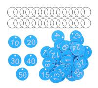 Didiseaon Lot de 1 Set de Set de D'étiquettes Numérotées pour Vanne de 1 à 50 en Abs avec Anneaux en Fer pour Identification Facile et Grosse Capacité D'organisation