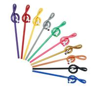 Didiseaon Lot de 10 Crayons en Plastique Forme Clé de Sol Colorés Crayons pour Élèves et Garçon et Filles et Papeterie de Bureau Outils D’écriture Ludiques pour Apprentissage Musical