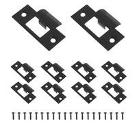 Didiseaon Lot de 10 plaques de gâche de porte, cache-verrou en acier | Kit de renforcement de porte, gâche de sécurité avec vis pour porte extérieure à pêne dormant 2,8 x 1,6 pouces