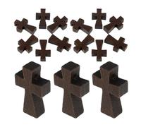 Didiseaon Lot de 100 Pendentifs en Bois Naturel Croix Chrétienne Miniature Breloques Religieuses Légères pour Bijoux Chrétiens Amulettes Crucifix pour Création de Bijoux DIY et