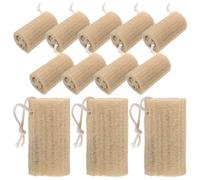 Didiseaon Lot de 12 Éponges Loofah Naturelles Exfoliantes Corps Moufles de Allongé 10 CM sans Corde Éponge de Bain Réutilisable pour Femmes et Hommes Nettoyage en Profondeur et Stimulation