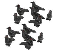 Didiseaon Lot de 12 Mini Figurines de Corbeaux en Résine Noire, Décorations Miniatures pour Micro-Paysage Halloween, Ornements de Table en Sable, Sculptures Animales Polyvalentes pour