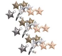 Didiseaon Lot de 12 Paires de Boutons Étoiles pour Ajusteur de Taille Jeans et Pantalons Larges - Clips Métalliques Amovibles sans Couture en Argenté Or Noir Mat et Bronze -