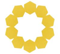 Didiseaon Lot de 12 Panneaux Muraux Hexagonaux en Feutre Jaune Tableau Mémo Mural Décoratif Carreaux en Feutre pour Affichage et Organisation pour Bureau École et Maison