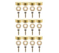 Didiseaon Lot de 12 sets de Cache-Vis Décoratifs Plats 12 MM en Métal Doré pour Miroirs Fixations pour Quincaillerie Clous Décoratifs Multi-Surfaces - Accessoires pour Meubles Verre et