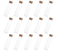 Didiseaon Lot de 15 Bouteilles en Verre Transparent 25X100 MM avec Bouchon en Liège Tubes à Essai Droits pour Thé Épices Bricolage et Décoration Flacons Multi-Usages pour Messages et