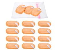 Didiseaon Lot de 15 Lingettes Démaquillantes Double Couche Réutilisables Orange avec Paquet de Lavage, Serviettes pour Sécher le Visage Ultra-douces, Épaisses et Adaptées aux Peaux