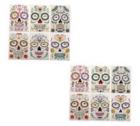 Didiseaon Lot de 2 Autocollants Temporaires pour Halloween Kit Dautocollants Multifonctions pour Le Visage Décalcomanies Réalistes pour Le Corps pour Les Fêtes 6 Feuilles