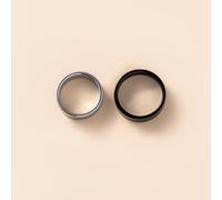 Didiseaon Lot de 2 Bagues Yin Yang pour Couples Alliances Unisexes en Acier Inoxydable Taille Unique Bijoux Tai Chi Symboliques pour Engagement et Amour Partagé Présent Couple