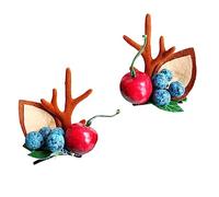 Didiseaon Lot De 2 Barrettes À Cheveux En Bois De Cerf De Noël Fausses Baies Élégantes Sans Odeur Pour Fêtes Et Festivals