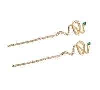 Didiseaon Lot de 2 Bâtonnets à Cheveux en Alliage de Zinc de Serpent Strass, Résistants la Corrosion, pour Coiffures Élégantes Lors D'occasions Spéciales