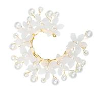 Didiseaon Lot de 2 Boucles D’Oreilles Manchettes Elfiques en Forme de Fleurs avec Perles Clips D’Oreilles sans Perçage Légers et Faits Main Accessoires Bohèmes pour Festivals Mariages et